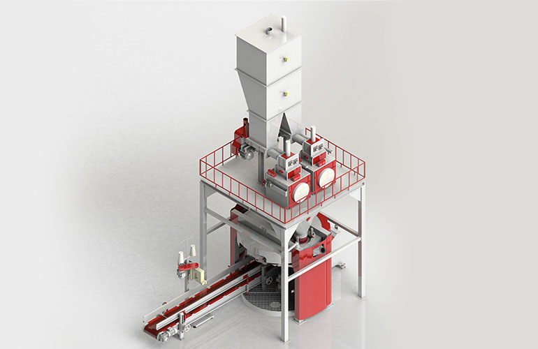 Double Weighing 4 Stations Carousel Packaging Machine