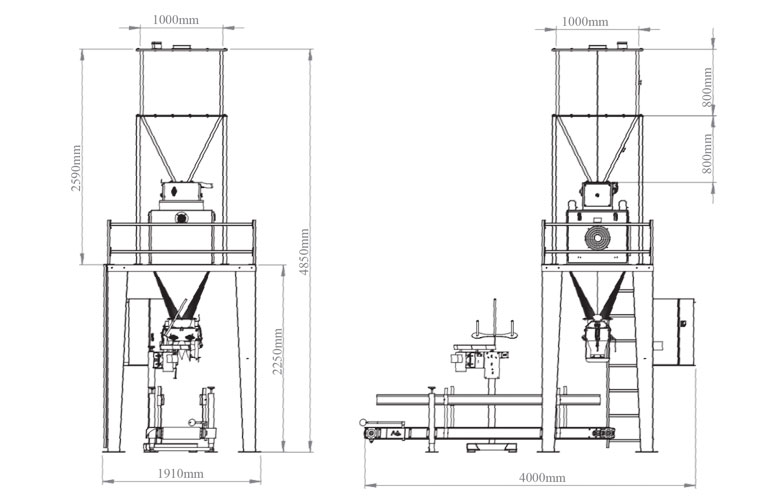 25-50 KG Tek Tartım Tek Boşaltım Bakliyat Paketleme 