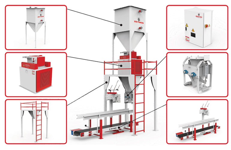 25-50 KG Tek Tartım Tek Boşaltım Bakliyat Paketleme 